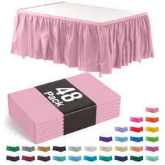 Pink Plastic Table Skirt - 168 in. x 29 in. | Case of 48