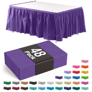 Purple Plastic Table Skirt | 168 in. x 29 in. | Case of 48