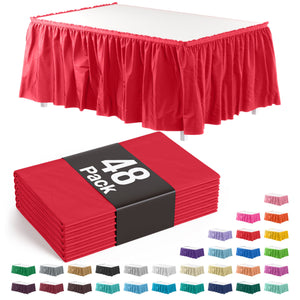 Red Plastic Table Skirt - 168 in. x 29 in. | Case of 48
