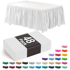 White Plastic Table Skirt - 168 in. x 29 in. | Case of 48