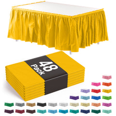 Yellow Plastic Table Skirt - 168 in. x 29 in. | Case of 48