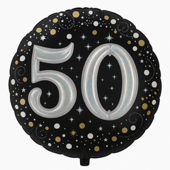 Sparkling Silver 50th Birthday Foil Balloon