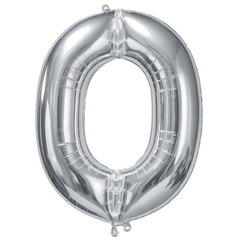 Silver Foil Letter "O" Balloon - Metallic Super Shape