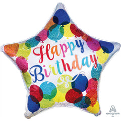 Sparkling Star Happy Birthday Foil Balloon