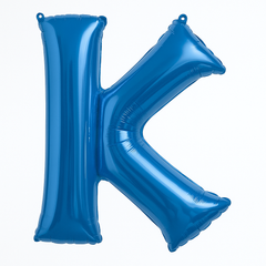 Royal Blue Foil Super Shape Letter K Balloon