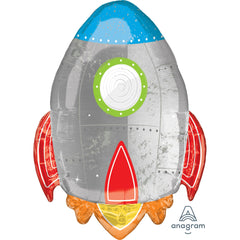 Blast Off Rocket Foil Balloon - 1st Birthday Celebration