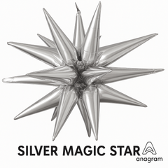 Silver Magic Star Foil Balloon - 18 Inch
