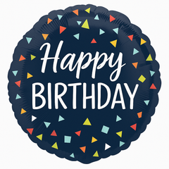 Colorful Confetti Happy Birthday Mylar Balloon - 18 Inch