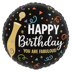 Elegant Gold Bubbly Happy Birthday Foil Balloon