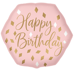 Blush Birthday Balloon Fol Super Shape