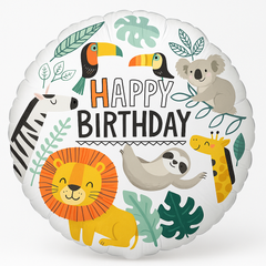 Jungle Safari "Get Wild" Birthday Foil Balloon