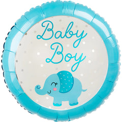 Baby Boy Elephant Foil Balloon - 18" Mylar