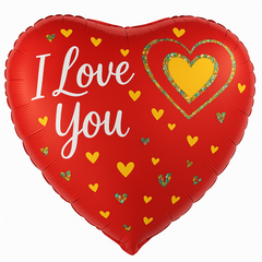 Heartfelt Love Glitter Hearts Foil Balloon