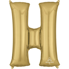 Gold Foil Letter "H" Balloon - Metallic Party Decor