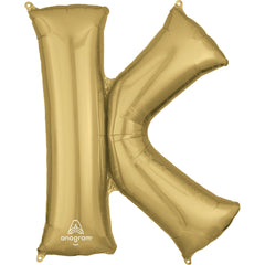 Gold Letter K Foil Super Shape Balloon