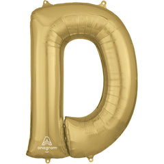 Gold Foil Letter "D" Balloon - Metallic Decor