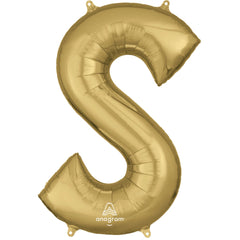 Gold Foil Super Shape Letter S Balloon