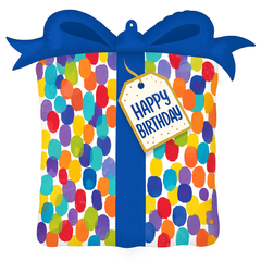 Colorful Gift Box SuperShape Foil Birthday Balloon