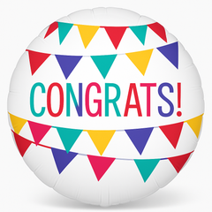 Vibrant "Congrats" Geometric Foil Balloon