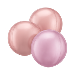 Radiant Rose Gold Orbz Balloon Bunch