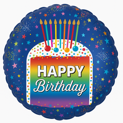 Rainbow Slice Metallic Birthday Balloon - 18in