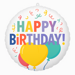 Pastel Confetti Happy Birthday Foil Balloon