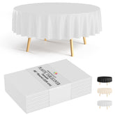 Premium 90" Round White Table Cover