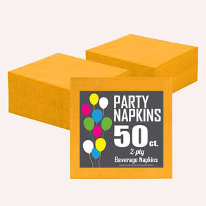 Yellow Beverage Napkins | 4.75 in. X 4.75 in. | 1800 Count