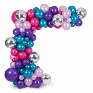 Jewel Tone Balloon Garland Arch Kit - Pink, Purple, Silver & Blue