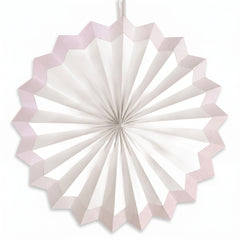 Elegant White Paper Parasol Fan Decoration - 5 Pack