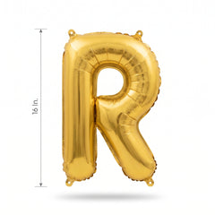 Gold Foil Letter "R" Air-Filled Balloon