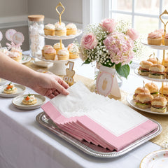 Premium New Pink Guest Towel Napkins - 20 Count