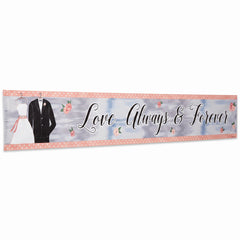 Elegant Wedding Attire Banner - "Love Always & Forever"