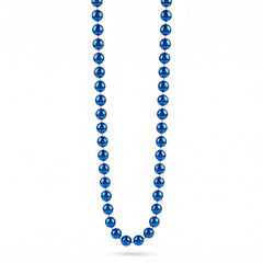 Royal Blue Metallic Bead Necklace - 30 In.