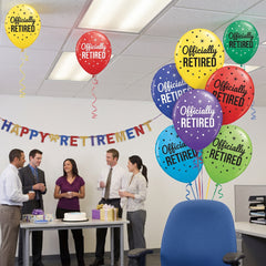 "Officially Retired" Latex Balloons - Multicolor, 12" - 15 Pack