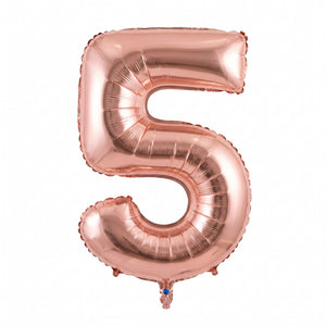 Rose Gold Number 5 Foil SuperShape Metallic Balloon