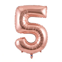 Rose Gold Number 5 Foil SuperShape Metallic Balloon