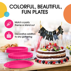 Unleashed - 7 In. Cerise Paper Plates | 100 Count