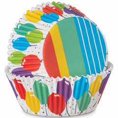 Colorful Birthday Celebration Baking Cups, 2-Inch, 48-Count