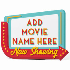 Customizable Movie Night Easel Sign - "Now Showing" Marquee
