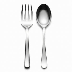 Elegant Silver Serving Spoon and Fork Set