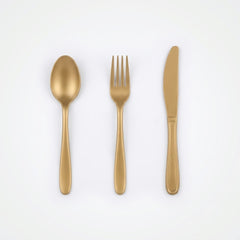 Gold Plastic Cutlery Set - 64 Piece Assortment - 7.5 in.