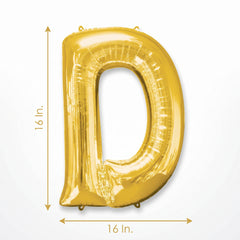 Gold Foil Letter "D" Balloon - Super Shape