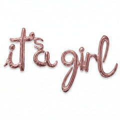 Rose Gold "It's a Girl" Script Foil Balloon