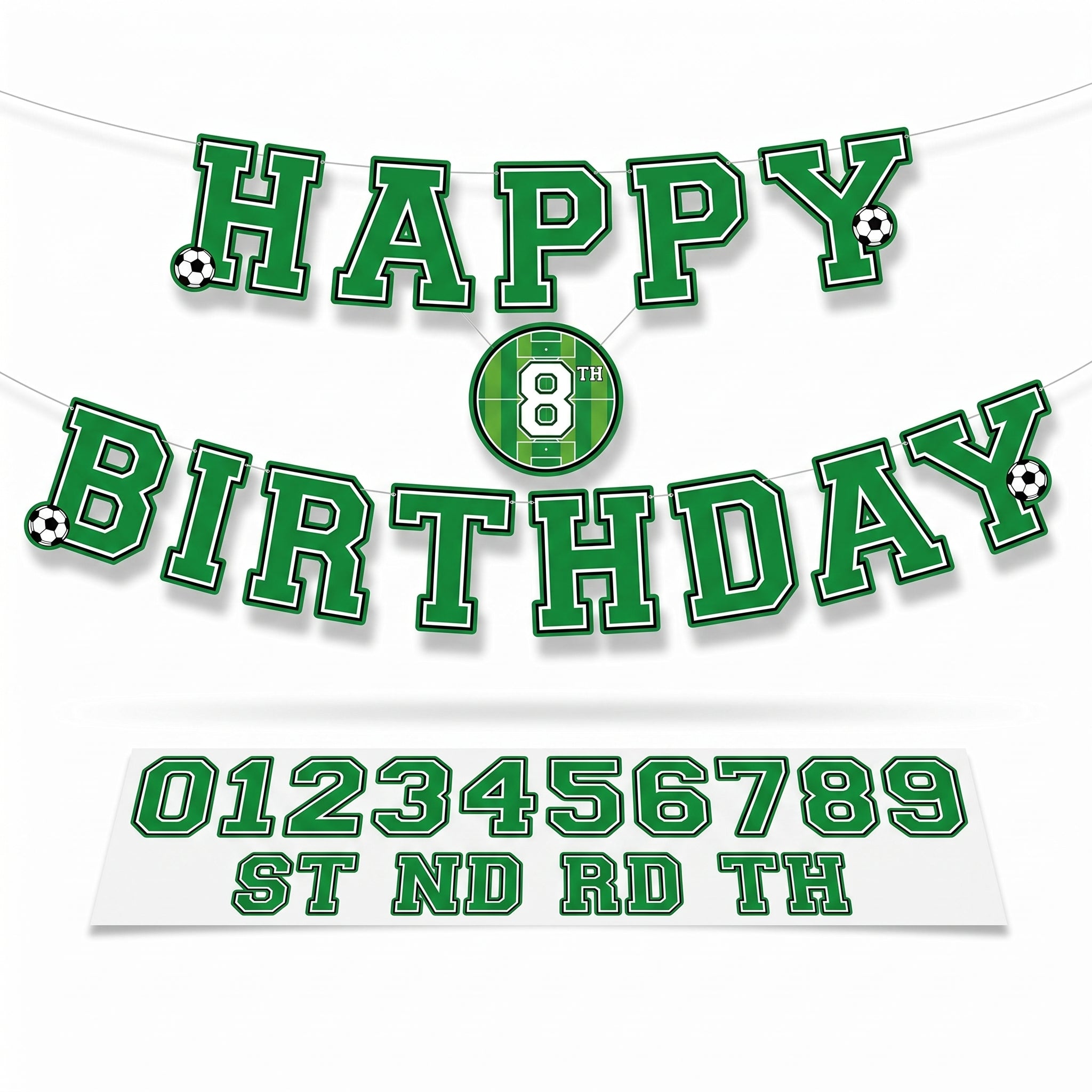 Jumbo Customizable Soccer Birthday Banner with Numbers