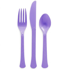 Little Gym - Vibrant Purple Plastic Cutlery Set - Assorted - 200 Ct.