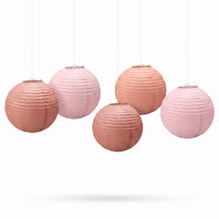 Rose Gold Mini Lanterns - Hanging Foil Decorations