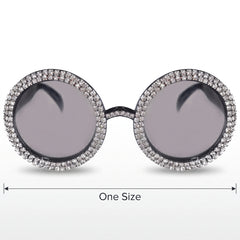 1970s Oversized Crystal Circle Sunglasses