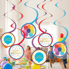 Vibrant Metallic Spiral Rainbow Hanging Decorations