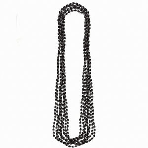 Black Metallic Bead Necklace, 30-Inch, 8-Pack
